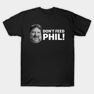 T-shirt Noir Imprimé Homme Ne Nourrissez Pas Phil ! T-shirt en coton imprimé par transfert thermique sans découpe
