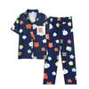 Pajamas Women's Summer Mori Fresh Flower Imitation Cotton Cardigan Short Sleeve Trousers Loungewear Large Size Casual Ladies Suit