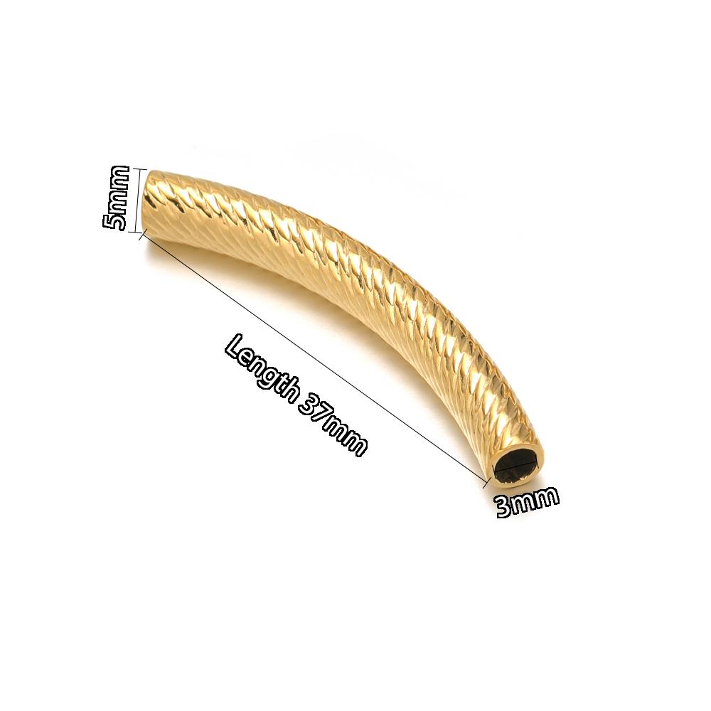 10pcs Stainless Steel Connectors Curved Tube for Jewelry Making Gold Color Straight Beads Bracelet Necklace DIY Jewelry Finding