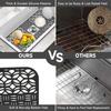 Kitchen Sink Mats Silicone Sink Mat Protectors for Bottom of Kitchen Sink 26 "x 13.78" Non-Slip Sink Protectors with Cutout Drain Holes for Farmhouse