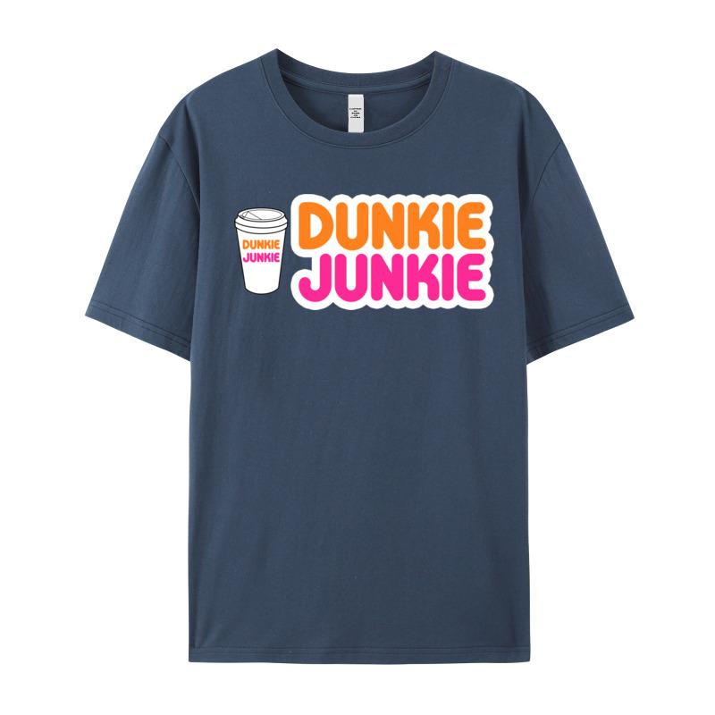 Tees Funny Dunkie Junkie Coffee Love Tops Shirts Summer Newest Slogan Short Sleeve 100 Cotton Round Neck Unisexs Tshirts Slogan
