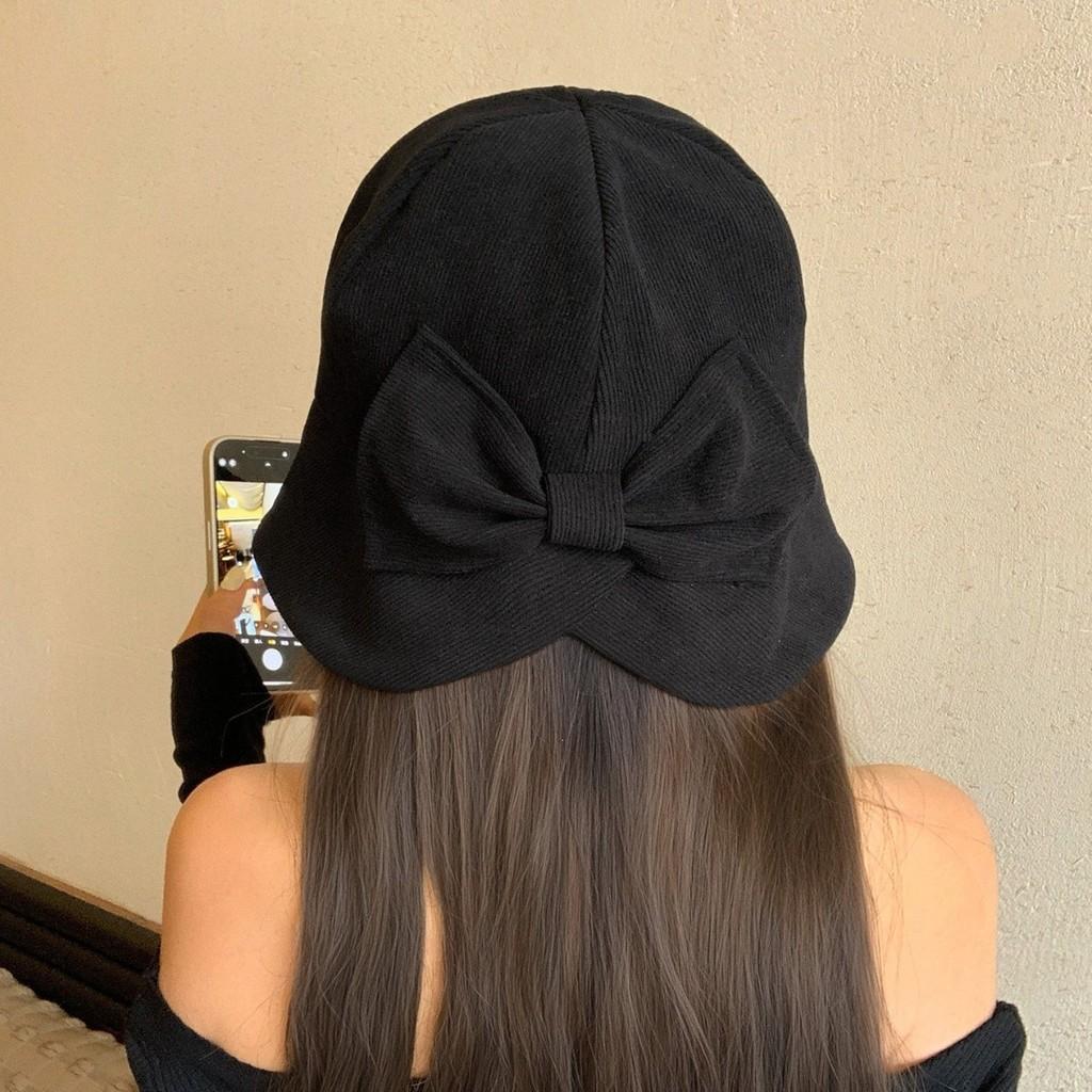 Fuzzy Cotton Corduroy Fisherman Hat With Wide Brim For Casual Women