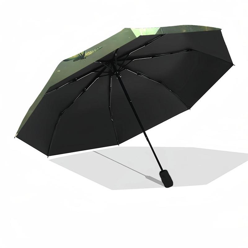 1pc Deer Butterfly Umbrella Automatic Open/close, 8-Rib Durable Frame, Compact Folding Design, Ideal Birthday/Holiday Gift 1188A