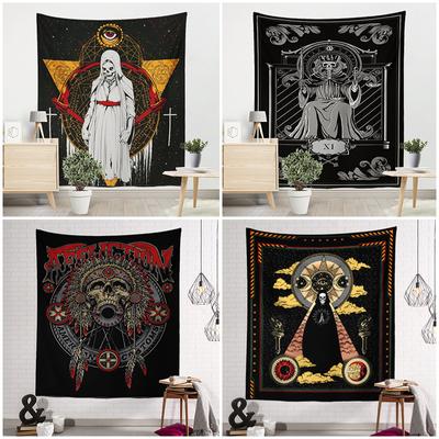 Schlafzimmer Wohnzimmer Tapisserie Horror Schädel Tapisserie Halloween Schwarz und Weiß Geist Tapisserie Tapisserie Wohnkultur