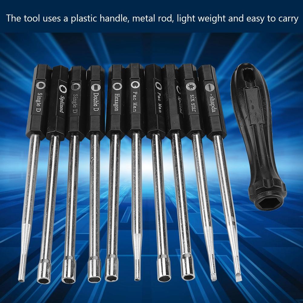 10 PCS Carburetor Adjustment Set Screwdriver Card Tool Splined   Double D Type