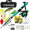 Portable Travel Kit Spinning Reel Freshman Travel Fishing Rod and Reel Combo Set with Bait Accessory Box