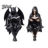 Gothic Bookshelf Accessory Resin Sculpture Book Figurine Skeleton Halloween Reading Spooky Devil Statue Black Robe Grim Reaper for Home
