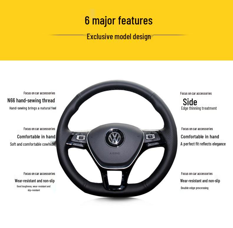 Pokrowiec na kierownicę Volvo S80L Prawdziwa skóra Zamsz Ręcznie szyty Pełne pokrycie dla modelu 2009
