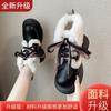 White cute velvet snow boots for women 2025 winter warm small thick-soled short Martin cotton boots ins
