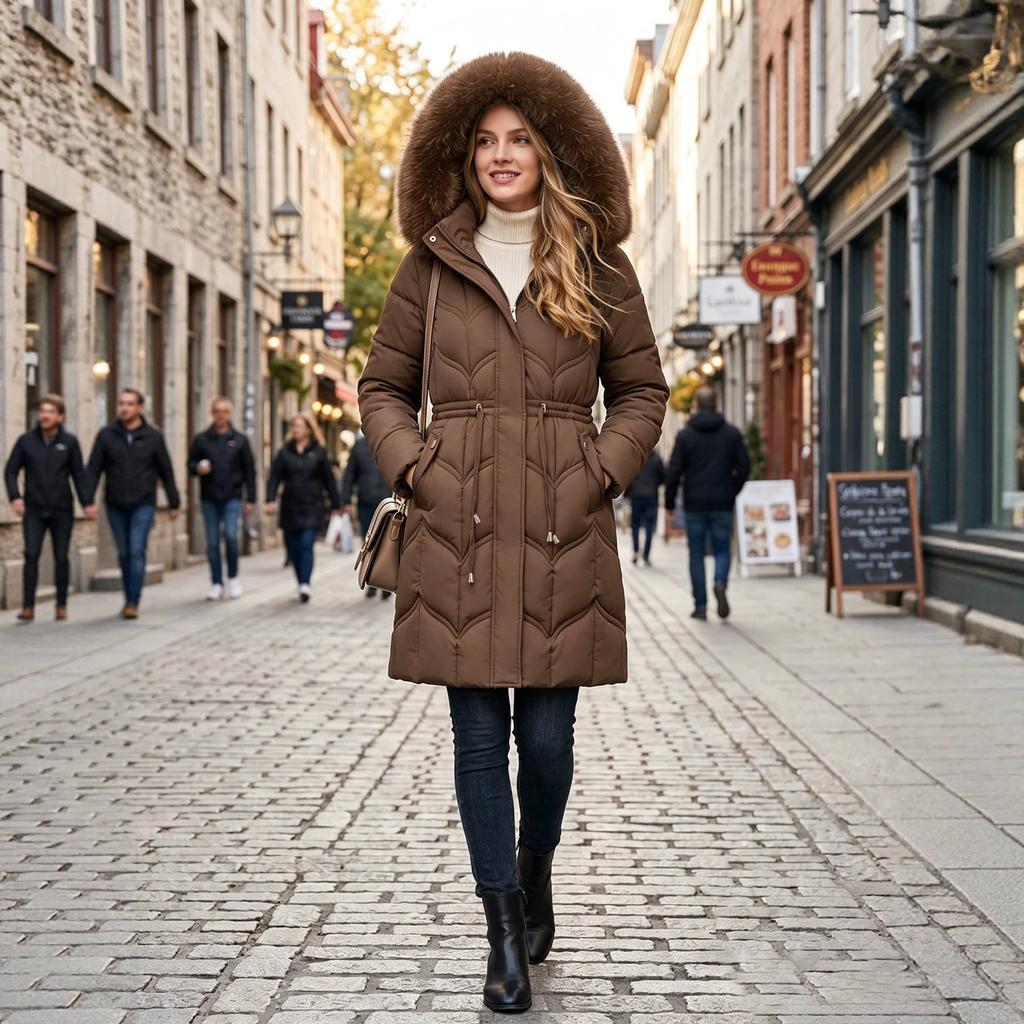 New winter fashion big fur collar cotton-padded jacket live hat down cotton-padded jacket medium and long slim fit thickened cotton-padded jacket wome