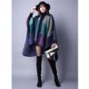 Sciarpa Autunnale e Invernale, Scialle da Viaggio Versatile a Quadri da Donna, Mantello Spaccato Spesso Etnico in Imitazione Cashmere