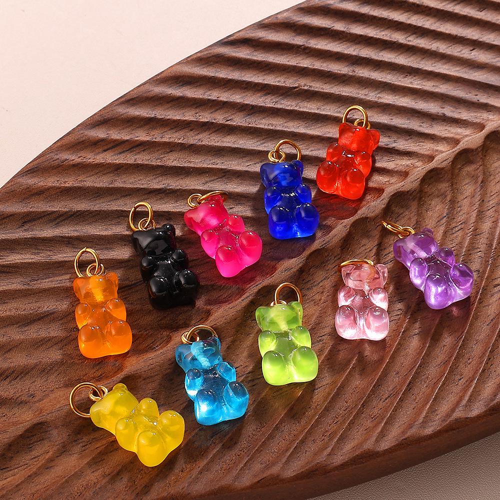 Koreanischer Stil Dopamin Harz Bär Anhänger Schlüsselanhänger Halskette Armband Charms