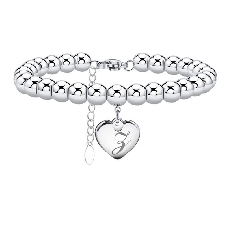 

Браслет из нержавеющей стали с бусинами, простой женский браслет из титановой стали