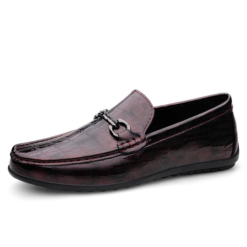 Men s Genuine Leather Casual Loafers - Soft Cowhide Business Slip-ons for Driving Size 42