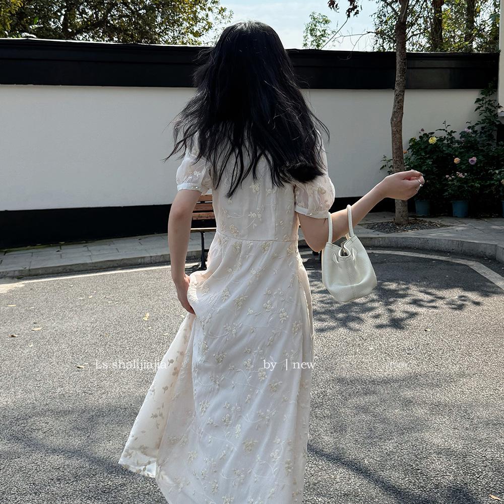 LS French Lace Sweet Slimming Dress - 2025 Summer Women's Fashion #21708