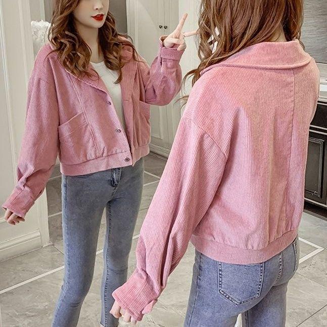 Trendy Loose Short Women's Jacket - Spring & Autumn European Style Long Sleeve Petite Fit 2025