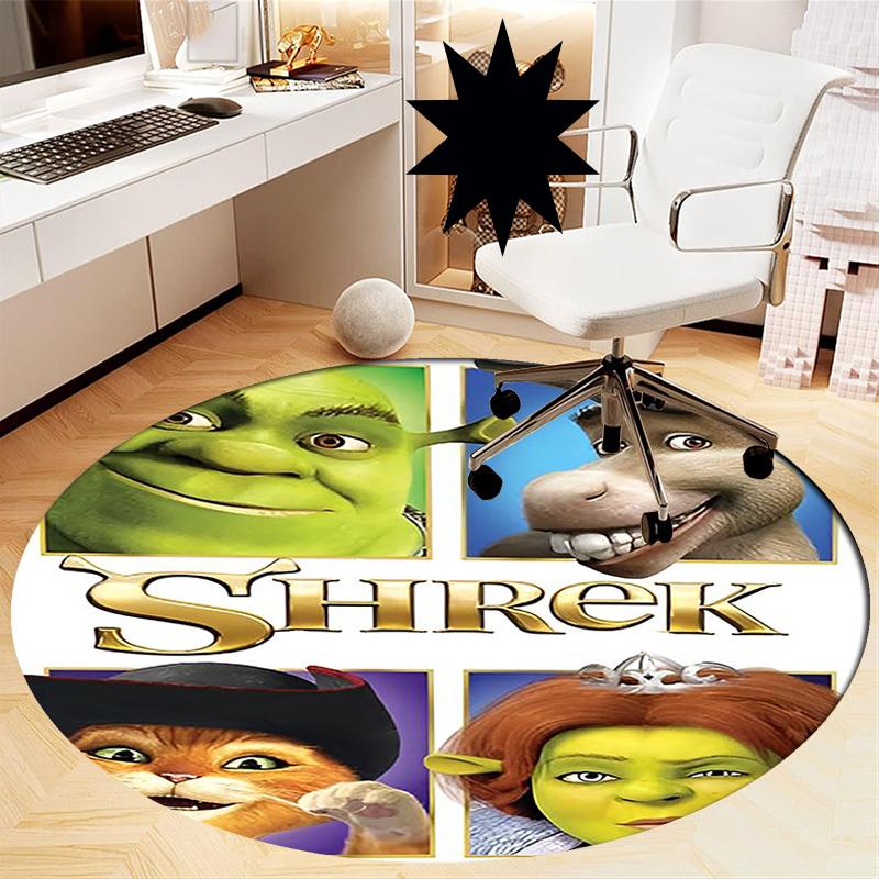 Shrek Baskılı Yuvarlak Halı Kilim Sandalye Halısı Alan Halısı Giriş Kapı Paspasları, Ofis Sandalyesi Oturma Odası Yatak Odası Mutfak Odası İçin.