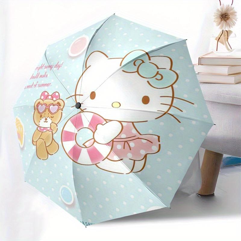 1pc Hello Kitty Summer Adventure Umbrella with Plastic Handle,Suitable for All Seasons Home Travel Outdoor UmbrellaSanlio613
