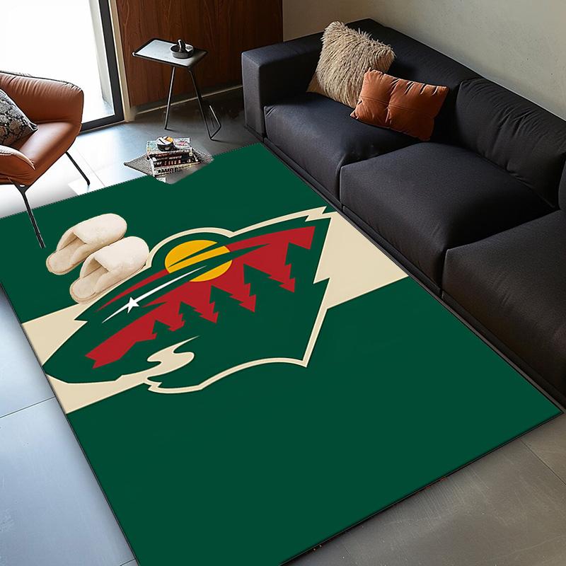 Minnesota-Wild Hockey Team Area Rug Suitable for Indoor And Outdoor,Carpets for Kitchens, Homes, Offices, Living Rooms,Home Decor,Christmas Gift