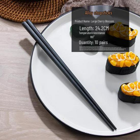 High-Temperature Resistant Non-Slip Japanese Alloy Chopsticks for Cooking & Sushi