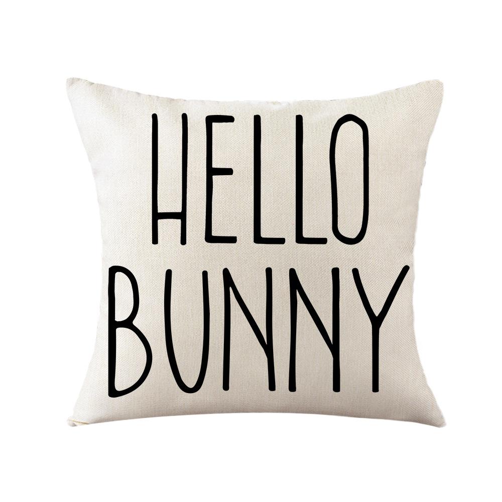 American Easter Pillow Linen Printed Pillow Hand-painted Rabbit Dwarf Pillow Cover Home Supplies