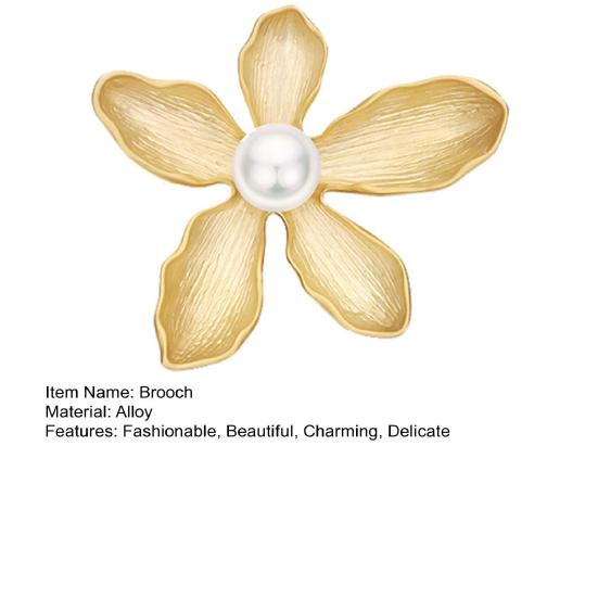 Yousheng Five Petal Flower Brooch Fashionable Vintage Beautiful Charming Delicate Elegant Brooch Women Accessories