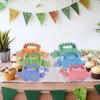 New 6Pcs Cute Dinosaur Shaped Candy Boxes Happy 1st Birthday Party Decor Kids Boy Gifts Packaging Box Dino Baby Shower Supplies Box
