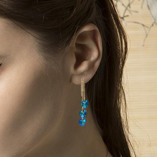 

1 пара женских серег, модные серьги с инкрустацией горным хрусталем, подарок с кисточкой из искусственного хрусталя для женщин