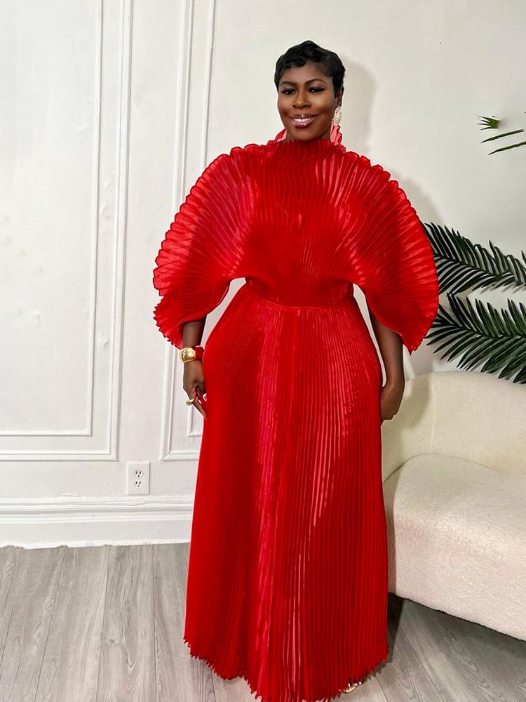 Afrikanisches Elegantes Einfarbiges Übergrößenkleid - Neuer Modestil