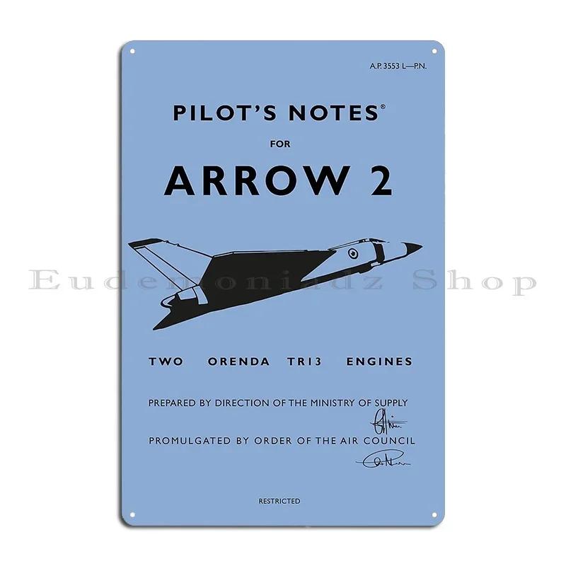 Pilot S Notes For Arrow  Metal Sign Garage Living Room Garage Print Garage Tin Sign Poster 20x30cm（7.8x11.8inch）