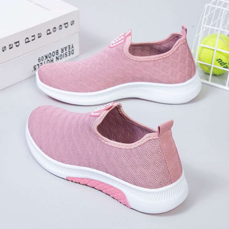 Summer Old North Cloth Shoes Women's Mesh Breathable Casual Shoes Soft Sole Non-slip Mesh Shoes Flat Sole One Pedal Mother Shoes