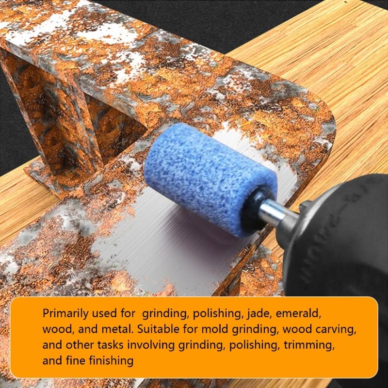 10Pcs Polishing Head Wheel Grinding Stone Bit Set for Electric Rotary Power Tool Marble Jades Craft Projects