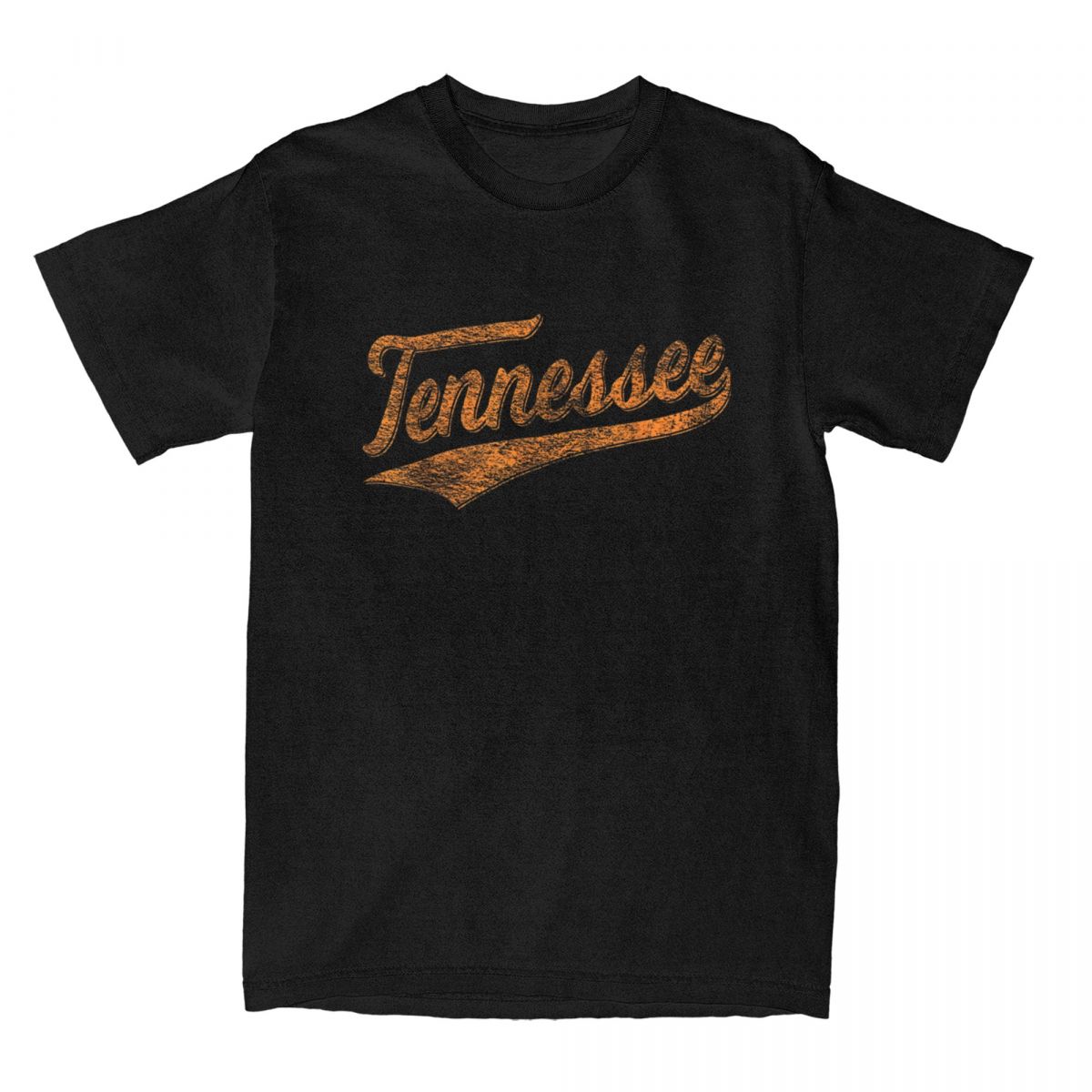 Unisex TShirt Tennessee Baseball Sports Script Cursive Flag Swoosh Retro Cotton Tees Vintage Distressed T Shirts Clothes Gift Idea S