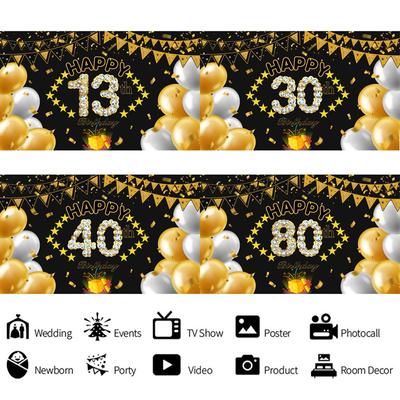 4*6ft Happy Birthday Backdrop Banner Background Cloth Props Party Decorate