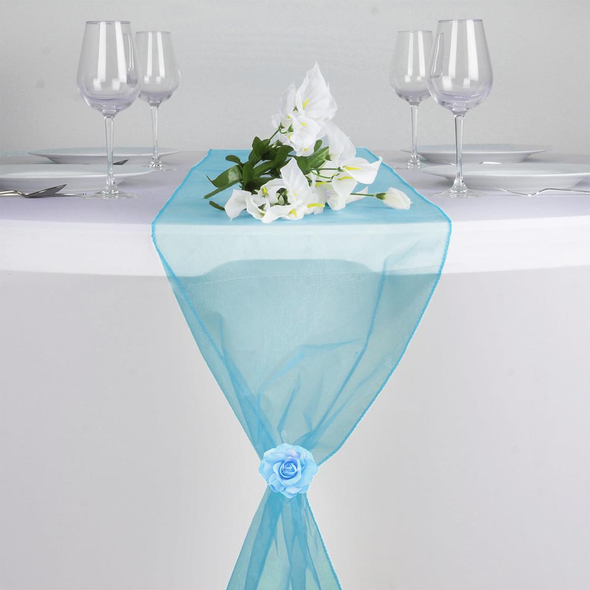 

30x275cm Sheer Organza Table Runner Wedding Birthday Party Supply 2024 Favours Home Chrismas Luxury Dining Table Decoration 30x275cm