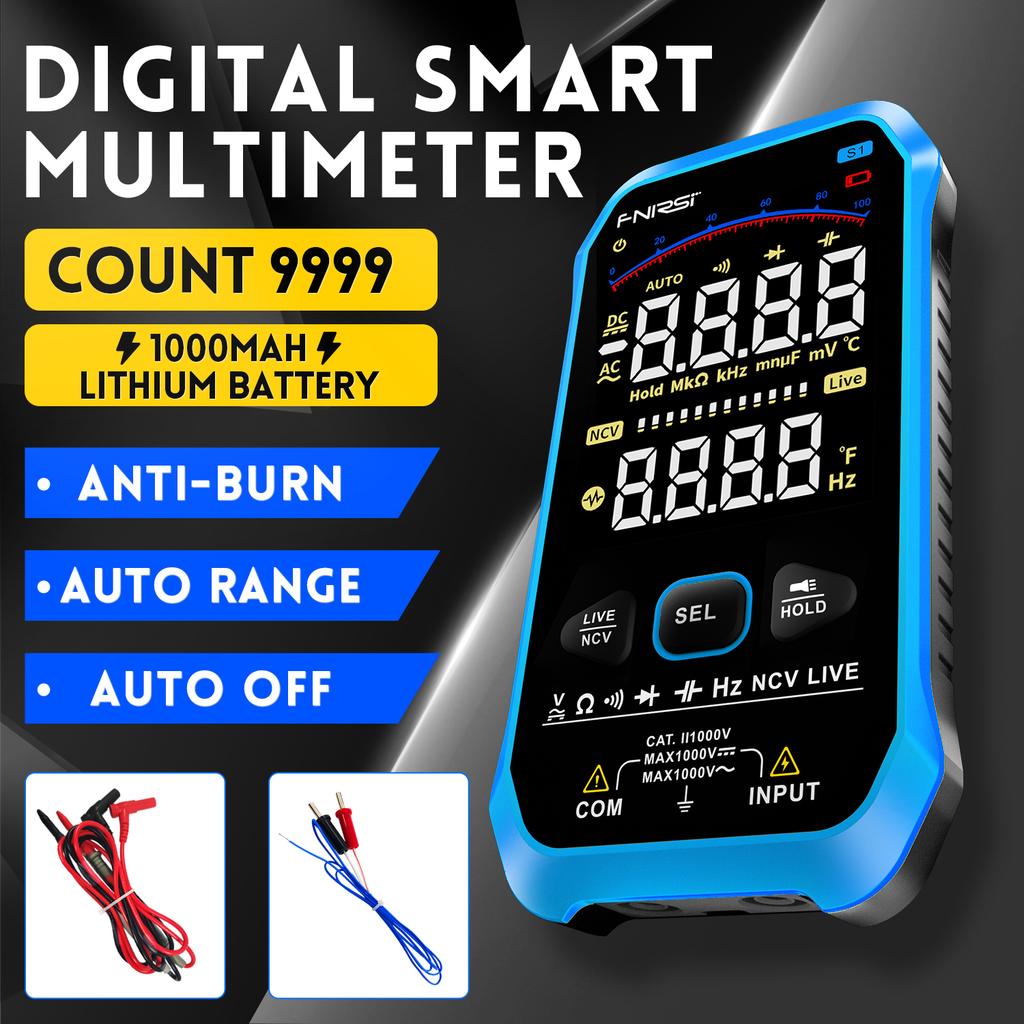 FNIRSI-S1 Digital Multimeter DC Voltage Diode Triode Capacitor Resistor Test Meter NCV Hertz Live Wire Tester With Thermocouple