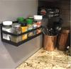 Black White Magnetic Absorption Rack Spice Seasoning Organizer Space Saver For Refrigerator Microwave Oven Metal Flat Shelf