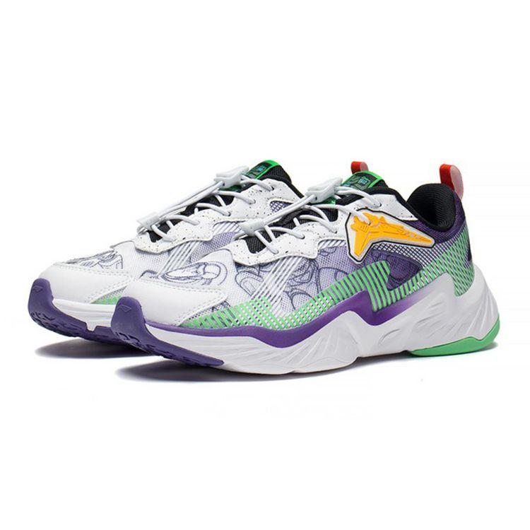 Li Ning Disney X  Shock Absorbing Rebound Sports Casual Shoes Buzz Lightyear Kids Sneakers White Purple Green YKCS168-1
