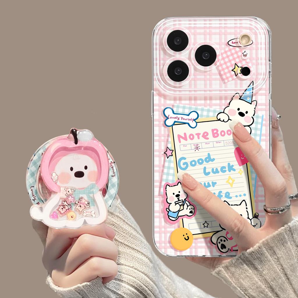 Sweet puppy for iphone17pm mobile phone case holder 16pro hard 15 magnetic suction 14 apple 13 cute case