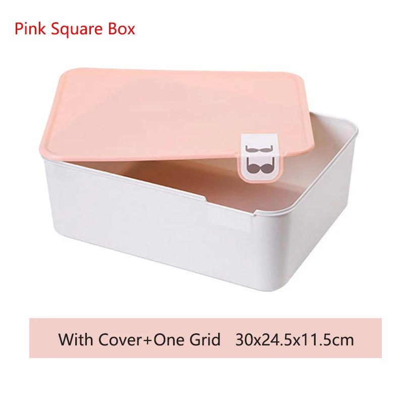 1/10/15 Grid Plastic Underwear Storage Box with Mark Closet Organizer Drawer for Underwear Socks Box Bra Organizer with Cover