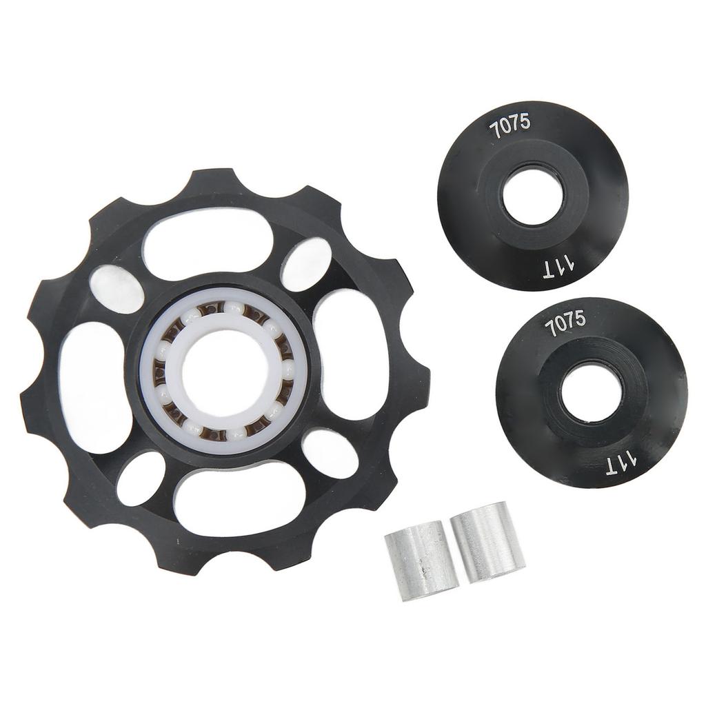 Bike Rear Derailleur Pulley 11T Ceramic Bearings CNC Aluminum Alloy Bike Guide Wheel for 8 9 10 11 Speed Derailleur