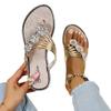 Women's Rhinestone Flip-flops Summer Sandals New Flat-bottomed Lightweight Outer Wear Casual Pinch-on Flip-flops
