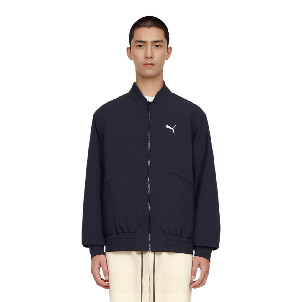 Puma Letter Comfortable Skin-Friendly Soft Versatile Long Sleeve Jacket Men Jacket Dark-Blue 629903-16