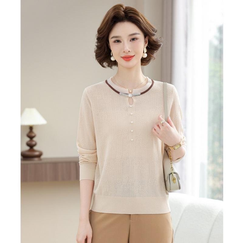 Summer short-sleeved knitted sweater thin top women's casual comfortable loose commuting single wear