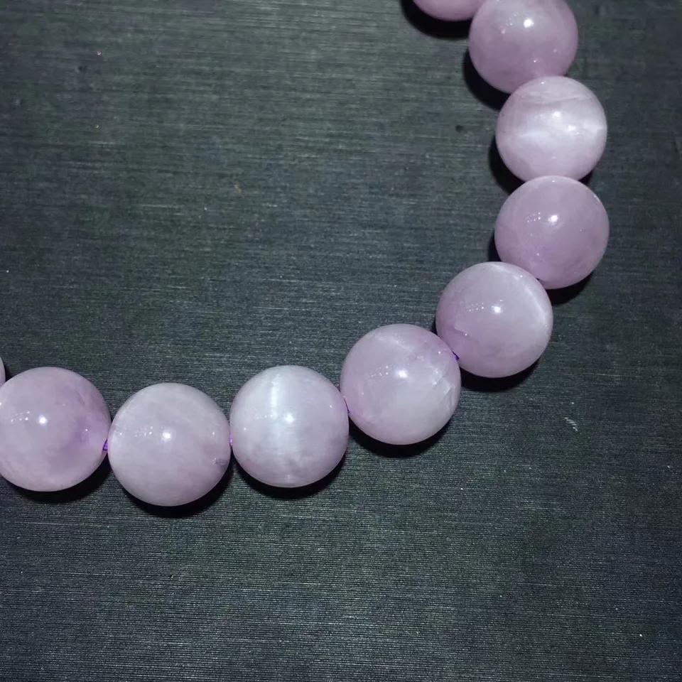 9mm Natural Purple Kunzite Bracelet for Women Lady Men Jewelry Reiki Gift Healing Crystal Gemstone Round Beads Strands AAAAA
