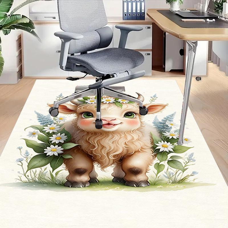 1PC goat flowers Extra Large Non Slip Floor carpet, Office, family, bedroom, Studio Large Area Rug Indoor Rugs, , Vibrant Colors