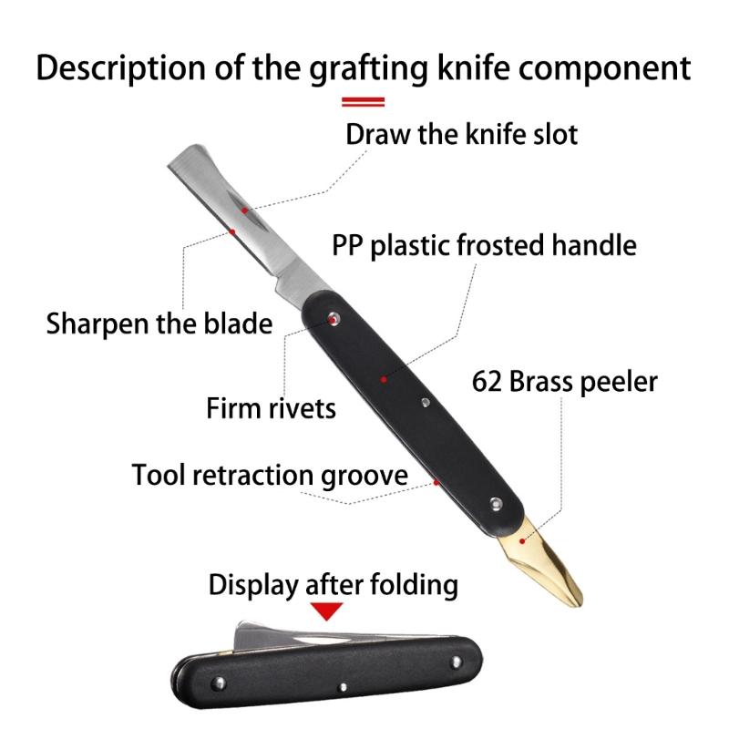 Compact Folding Garden Cutter Tool Ergonomic Design For Grafting Trimming And Cutting Shrubs With Stainless Steel Blade