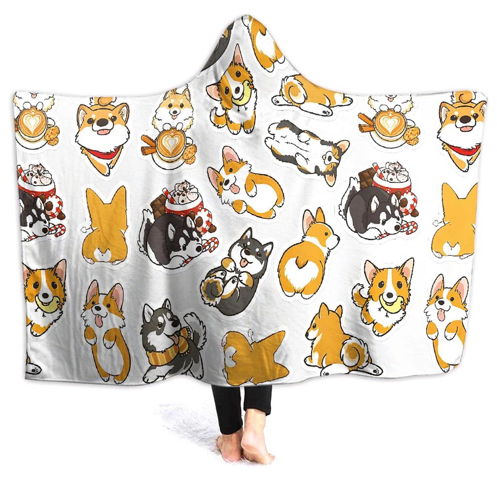 Mermaid Fish Scale Flash Flannel Thermal Hooded Blanket Home Outdoor Office Essential Blanket