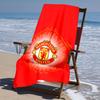 proof beach towel with Manchester United FC logo pattern - soft,absorbent,quick-drying,machine washable - perfect for swimming,camping,bathing