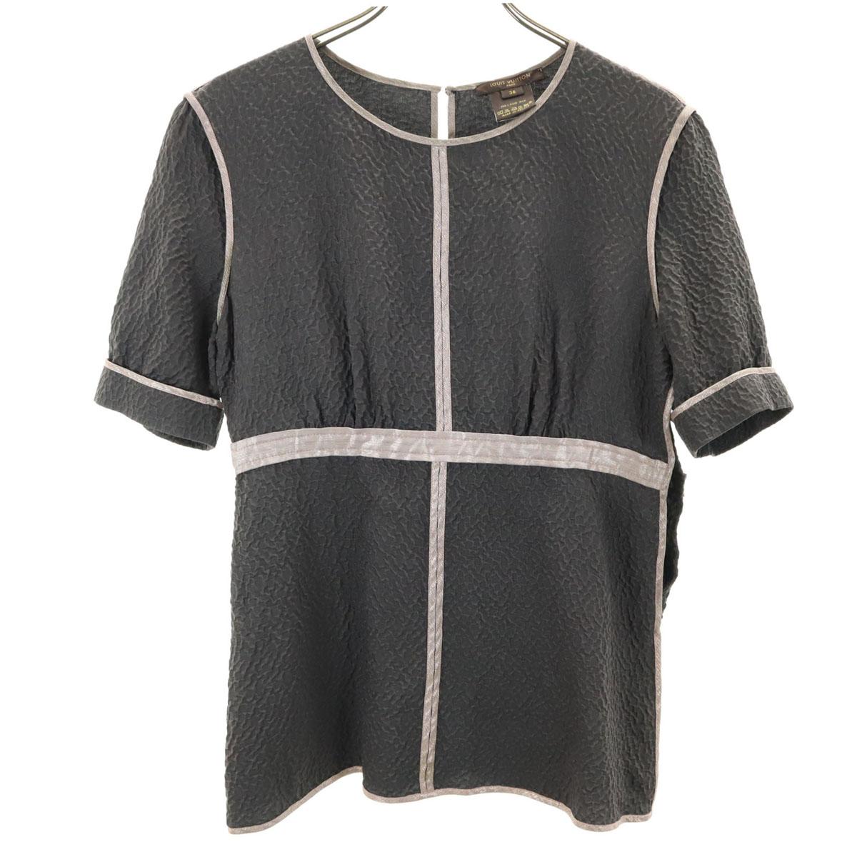 

LOUIS VUITTON French Silk Short sleeve Cut 36 Gray Women Used